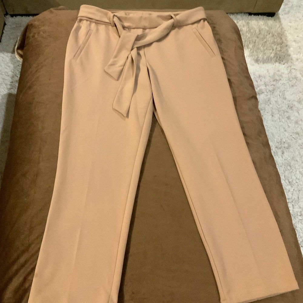Jules & Leopold Tan L Pull on Elastic Waist Officecore Cottagecore Coastal